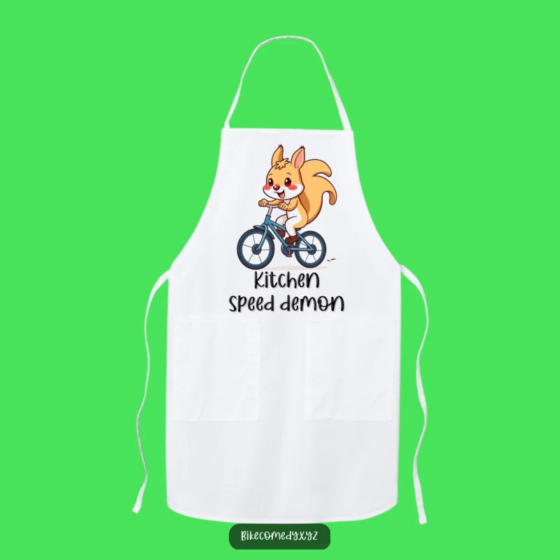 Funny Squirrel Bicycle Apron: Cook with Speed and Merriment