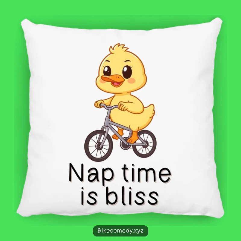 Funny Duckling Bicycle Pillow: Snuggle Up with Determined Cuteness